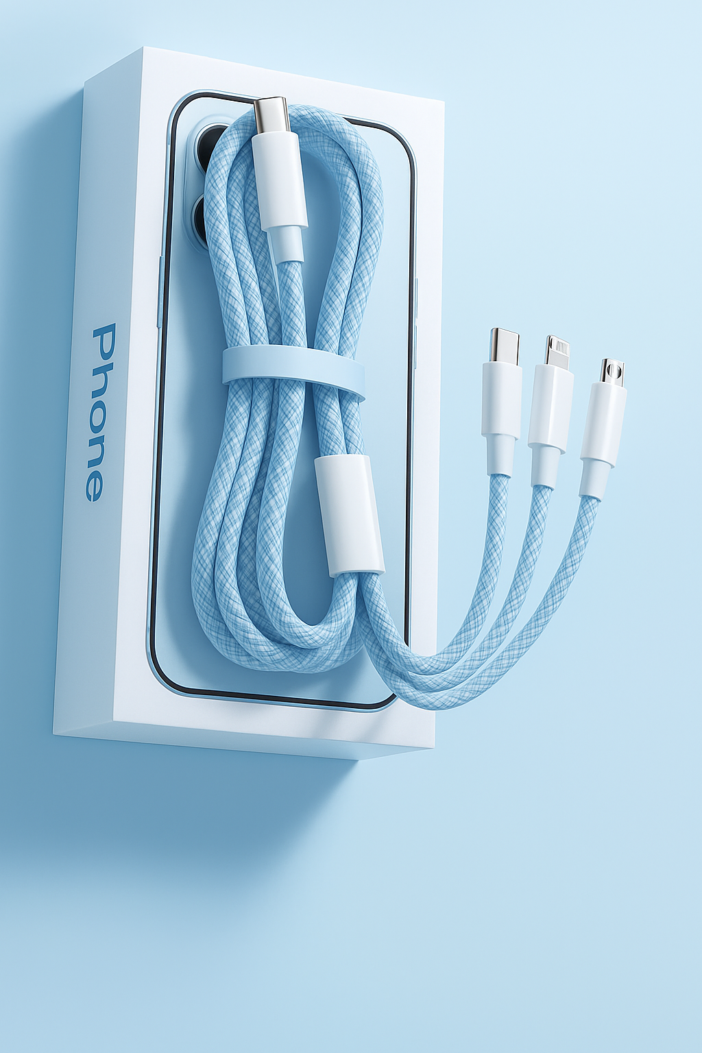 Câble 3-en-1 100W – Charge Rapide Universelle & Multi-Appareils