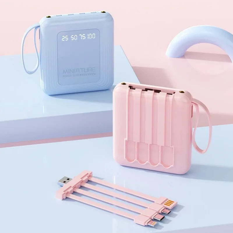 Mini Power Bank 10000mAh – Câbles Intégrés & Charge Rapide 22,5W