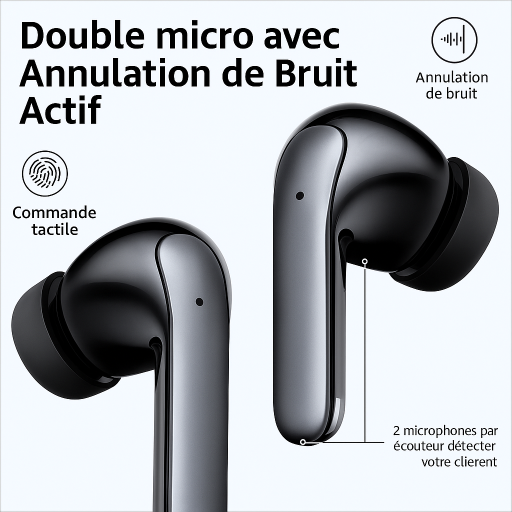 Voxen Translate Pro – Écouteurs Sans Fil avec Traduction & ANC Bluetooth 5.3