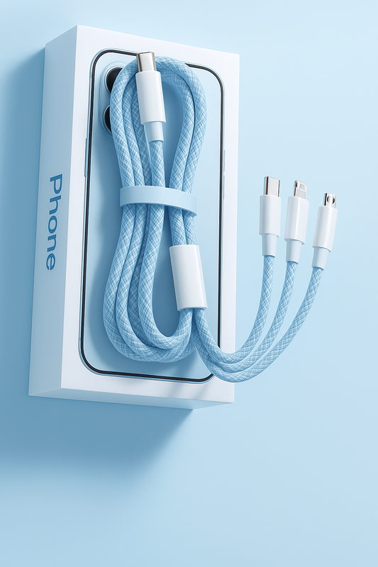 Câble 3-en-1 100W – Charge Rapide Universelle & Multi-Appareils